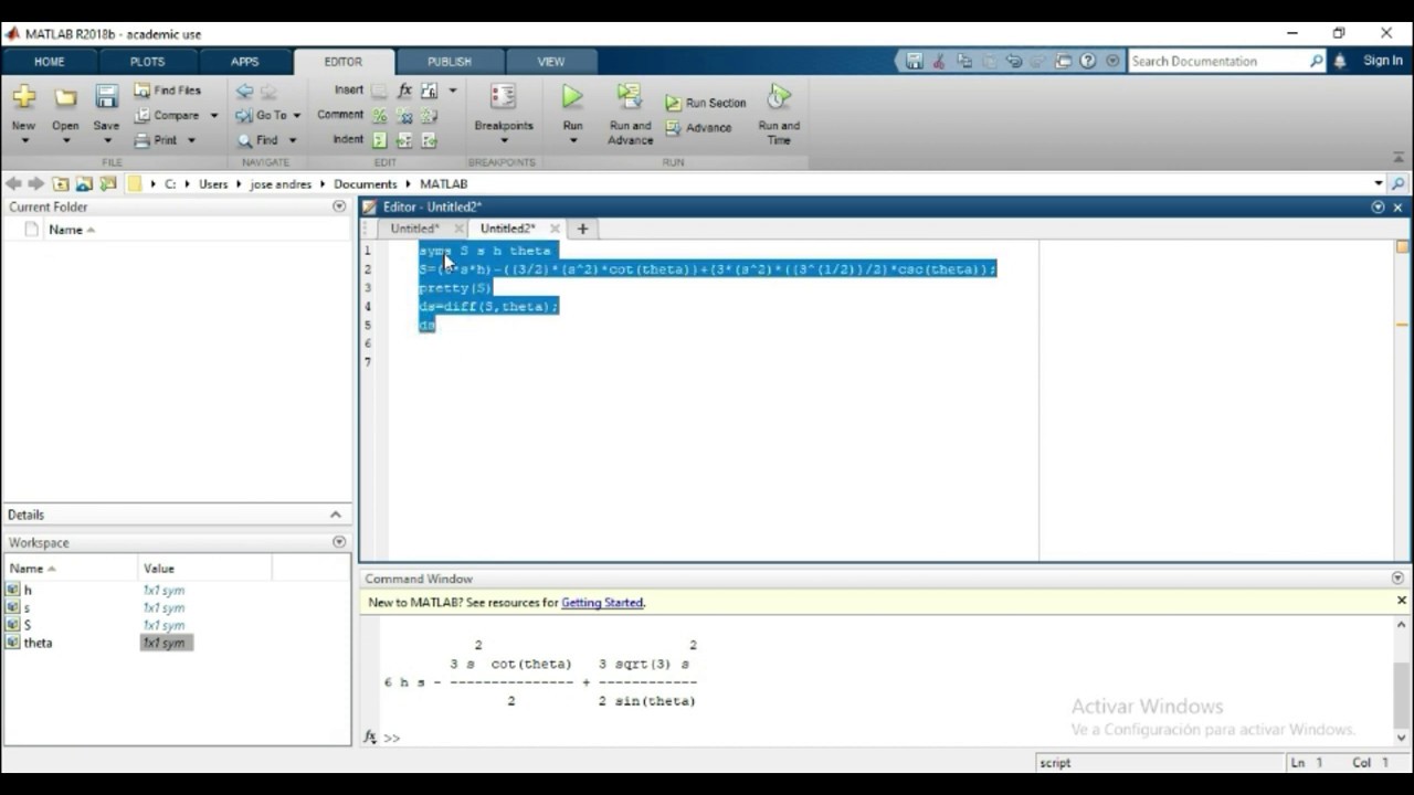 Problema de Optimización en MATLAB. - YouTube