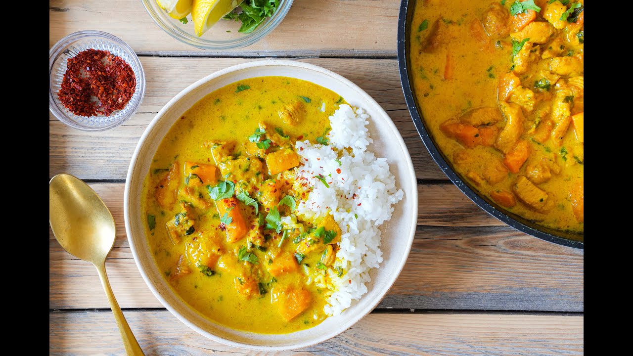 תבשיל צהוב של חזה עוף ודלורית | פרק 355- Easy Chicken Breast Stew with Butternut Squash