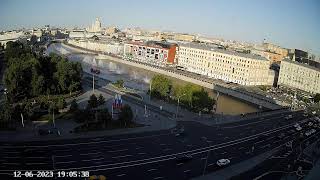 Вид на новый корпус Государственной Третьяковской галереи, Водоотводный канал в Москве, Лужков мост.