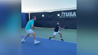 Two drills from Rafel Fontdemora to work on upper body rotation🔥#training #tennis #trainingtennis