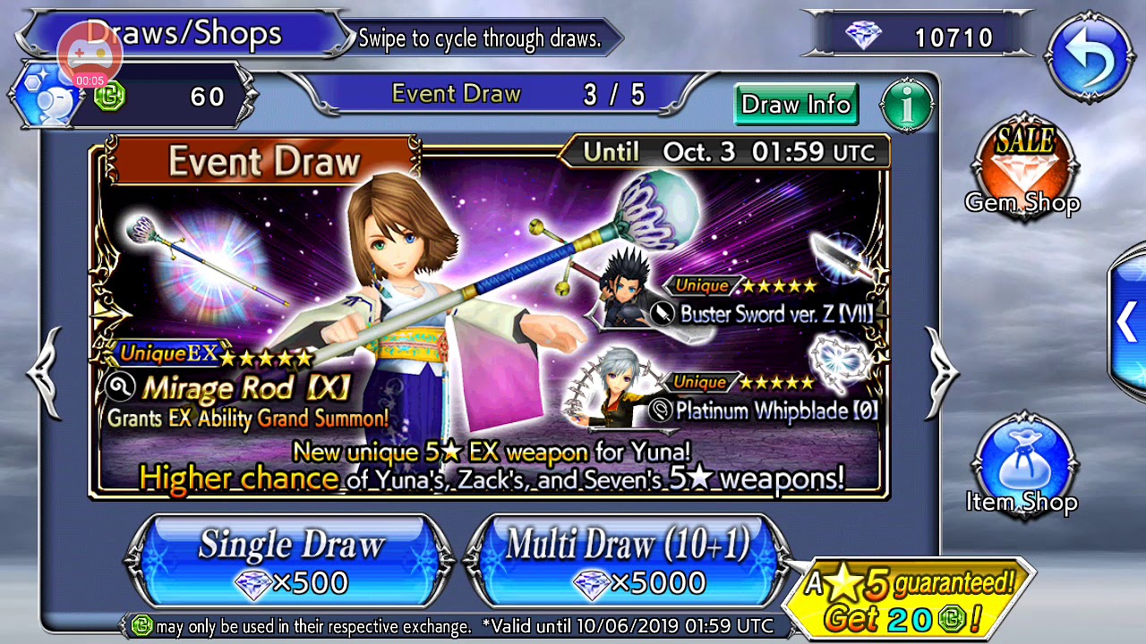 DFFOO- Yet another Yuna Ex attempt. Please let's get a "CHEERFUL PULL!" (please!!😬)