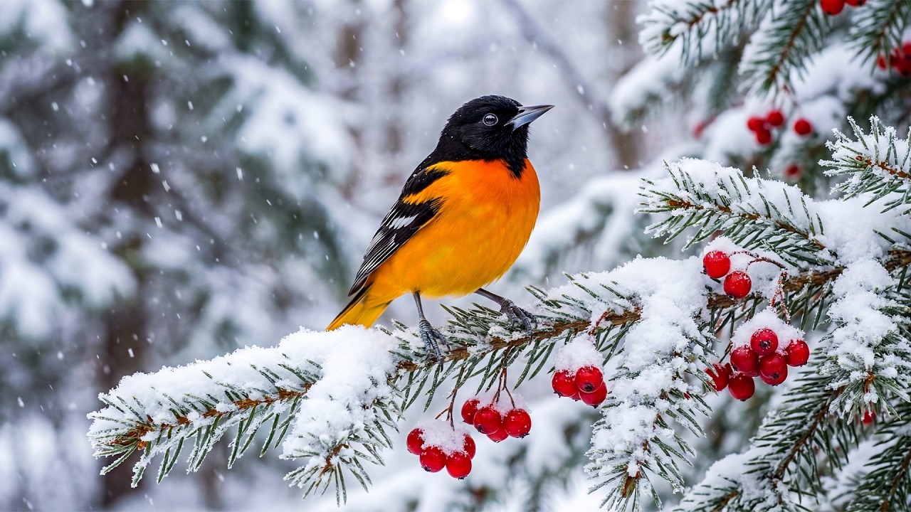 Winter Ambience with Birdsong & Piano ❄️🎹 – Peaceful Relaxation, Emotional Healing & Inner Calm