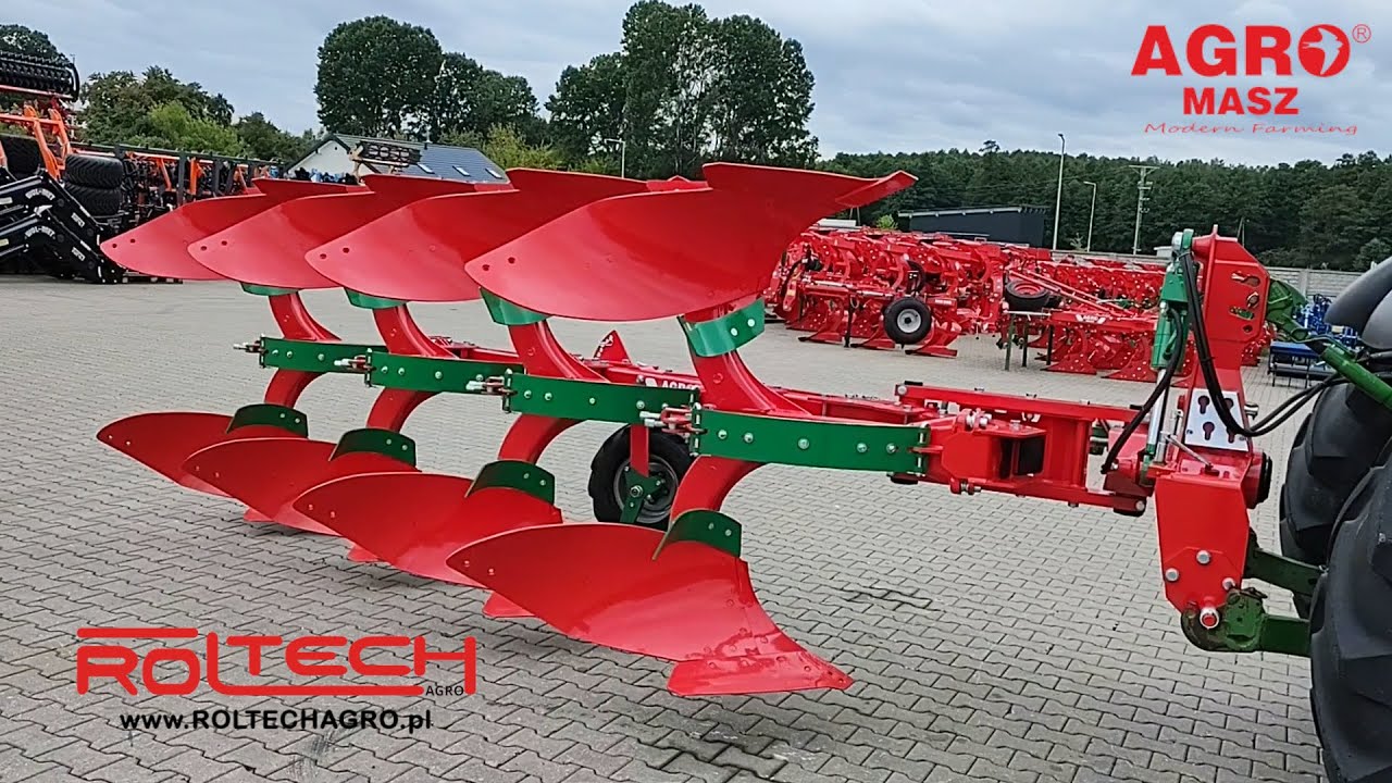 Pług Obracalny Obrotowy AGRO-MASZ Resorowy 4+ Skibowy z JD 6150M ...