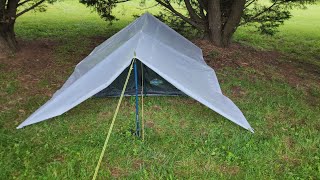 Stansport tent with customizable 6 mil plastic rainfly with grommets. Take any tent camping in rain.