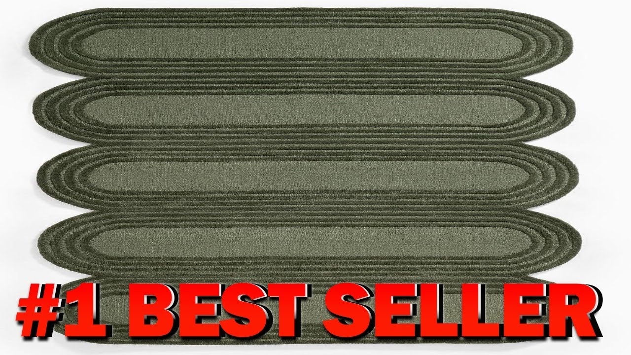 Hand Tufted Wool Area Rug Scalloped Oblong Design High Low Texture Available in - B0DTHYXKKT