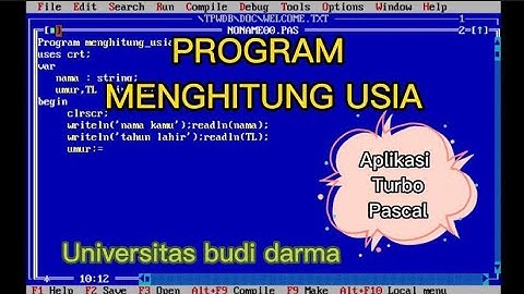 program menghitung usia | turbo pascal
