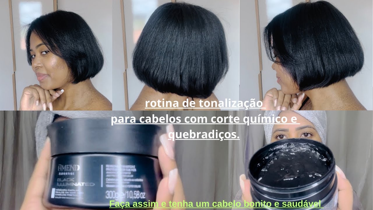 Tonalização com máscara / rotina capilar cabelo crespo alisado e com ...