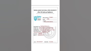 IGNOU Assignment Front Page Details #ignou #ignouassignment #ignouassignmentfrontpage #ignouexam