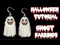 👻Ghost fringe earrings/How to make scary jewelry/Halloween party earrings/Brick stitch/DIY Tutorial