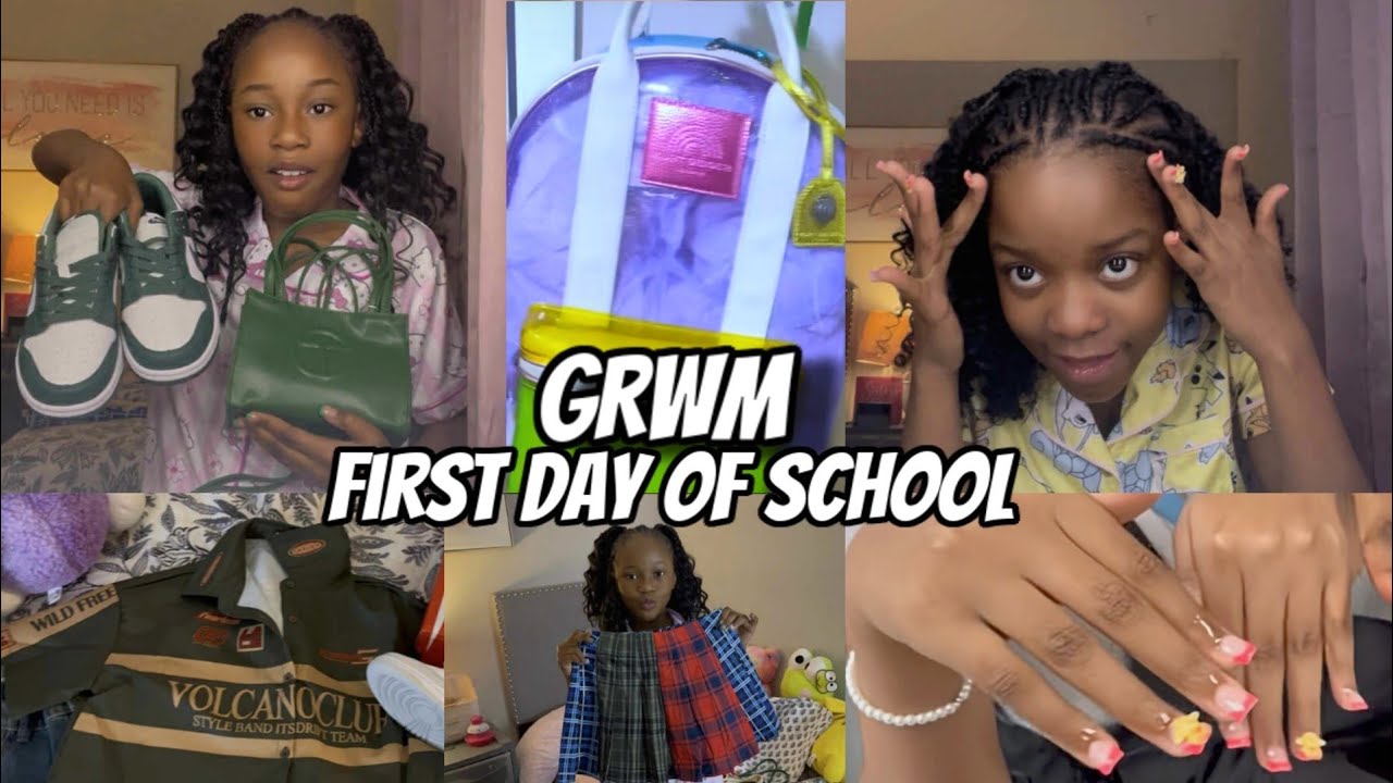 GRWM: FIRST DAY OF SCHOOL 6 GRADE YEAR AND 4th GRADE • OUTFIT • MORNING ROUTINE • MORE