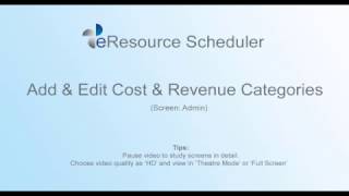 Add / Edit Cost & Revenue Categories - eRS Employee Schedule Software