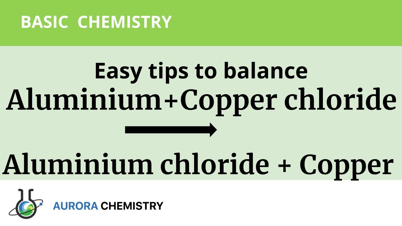 Easy tips to balance Aluminium+ copper chloride= Aluminium chloride
