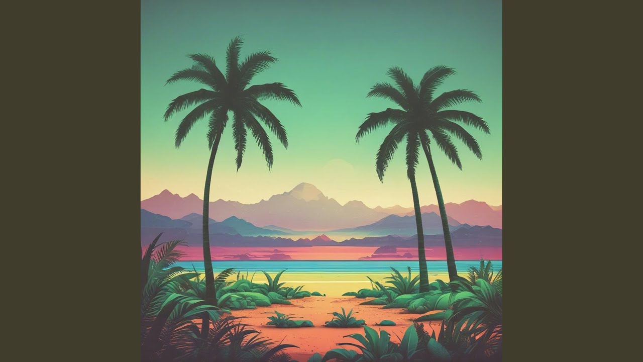 Palm leaves dance in the morning light