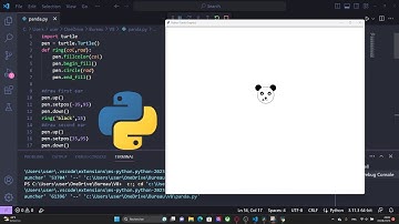 Draw Panda Using Python Turtle - Speed Code