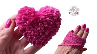 How To Make a Heart PomPom with your Fingers 🩷 by Claudetta Crochet 3,377 views 3 months ago 7 minutes, 51 seconds