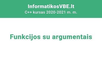 C++ paskaita | Funkcijos su argumentais