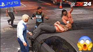 Cody Seth & Jey Attacks The Rock Roman Reigns & Jimmy Backstage - WWE 2K24 Gameplay | PS5" [4K60]