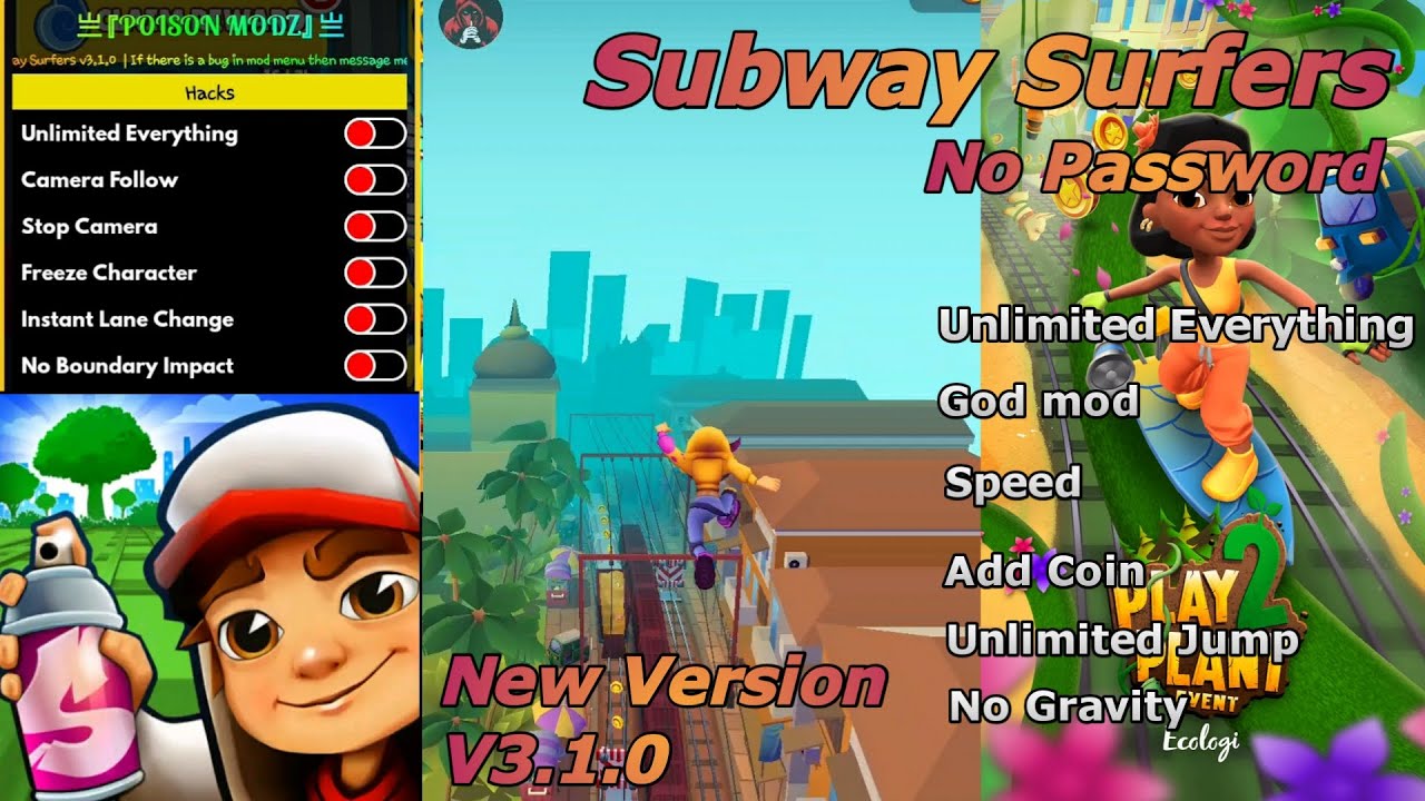 Subway Surfer Mod Menu Latest version v3.1.0, No Password