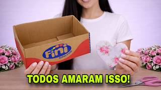 IDEIA BELÍSSIMA COM CAIXA DE PAPELÃO E TECIDO FAÇA VOCÊ MESMO #viral #compartilhe #diy