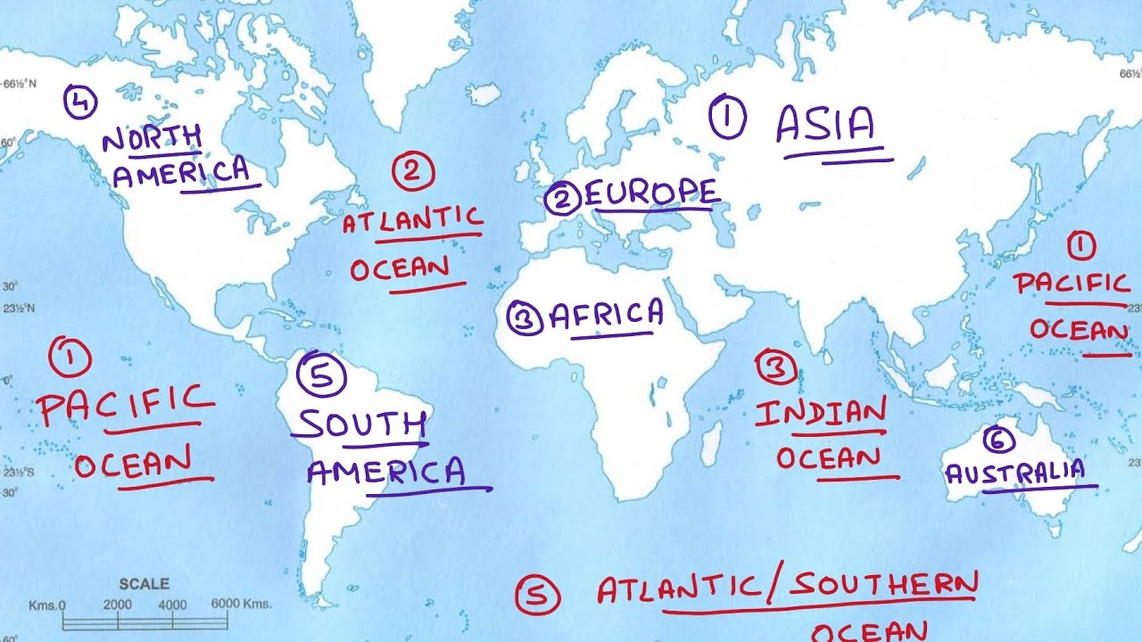The seven continents and five oceans of the world | 7 continents and 5 ...