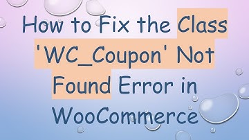 How to Fix the Class 