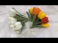 Crochet tulips  crochet bridal flower bouquet  beginner friendly  diy wedding bouquet 