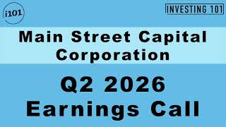 Main Street Capital Corporation Q2 2026 Earnings Call | Lower Middle Market Investment Yields