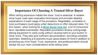 Which Silver Buyer Is Best To Sell Silver For Cash?
