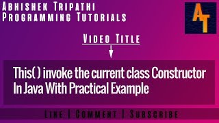 This keyword In Java Part-19 # This Invoke Current Class Constructor Net Worth