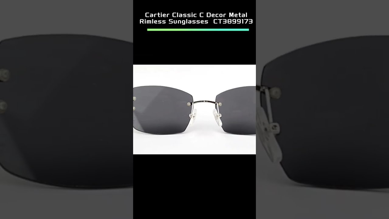 Cartier Sunglasses Classic C Decor Metal Rimless CT3899173 Eyewear