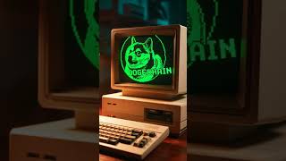 Dogecoin Logo Rendered on a 1980s Computer