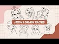 How I Draw Faces Tutorial - Step by Step - Procreate