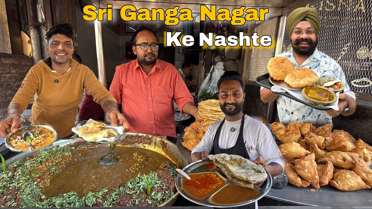 Best places For Breakfast in Ganganagar|Indian street food|Bathure Chole , Kulche Chole , Naan