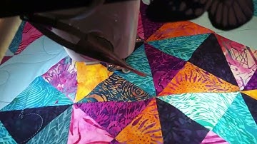 Quilting the Exploding Heart top!