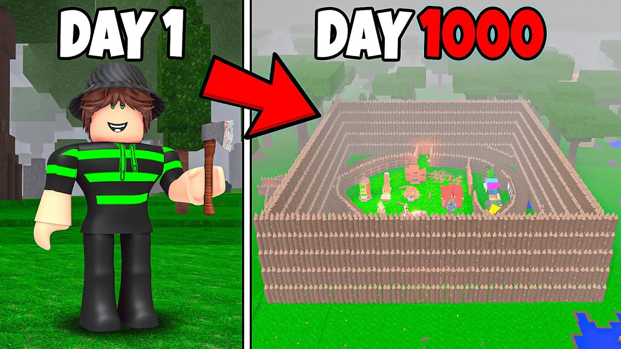 1000 Days To Build The Safest Base In 99 Nights In The Forest!