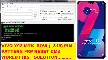 VIVO Y93 MTK  6765 (1815) PIN PATTERN FRP RESET CM2 WORLD FIRST SOLUTION