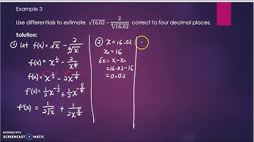 22th video: MAT183 - Linear Approximation & Differential - Example 3