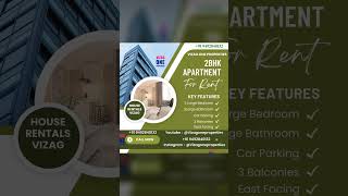 2BHK Apartment for Rent in Vizag | Spacious 2BHK | 2 Bathrooms | 3 Balconies | East Facing