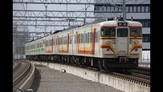 【回送列車】115系N33編成(旧弥彦色)+N35編成(二次新潟色) 回143M 新潟駅発車 ※後追い撮影