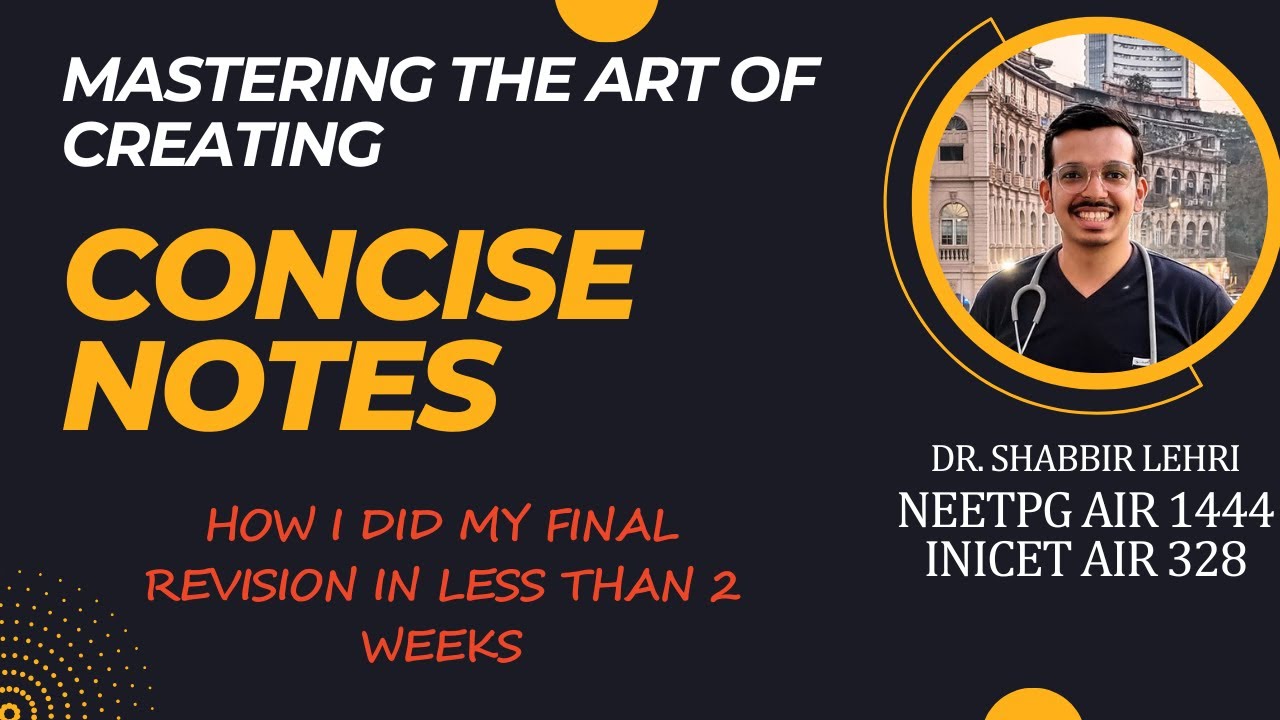 HOW TO CONCISE NEETPG NOTES | AIR 1444 | MY NEET PG STRATEGY
