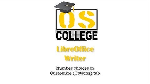 LibreOffice Writer: Numbers and None setting in the Customize tab