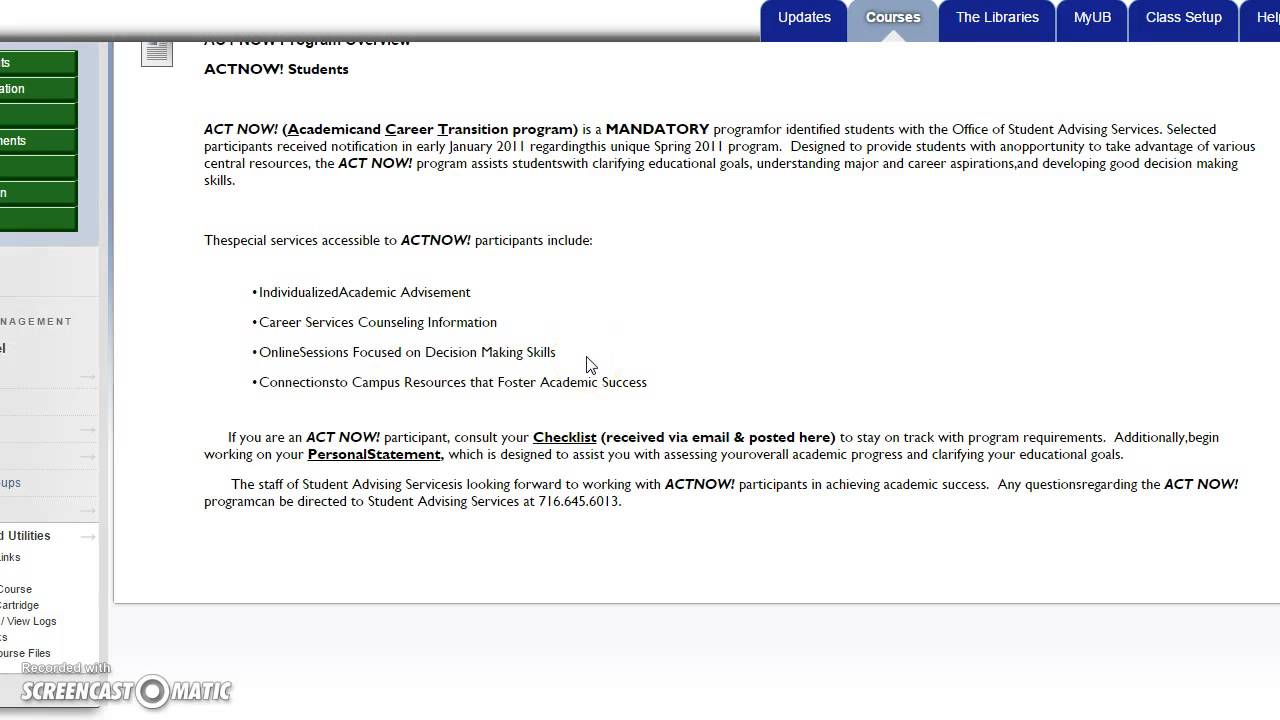 ACT Now Course Overview
