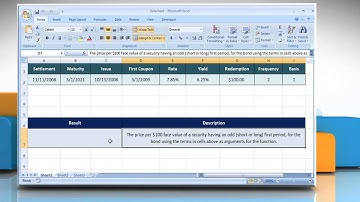 ODDFPRICE function in Excel :Tutorial