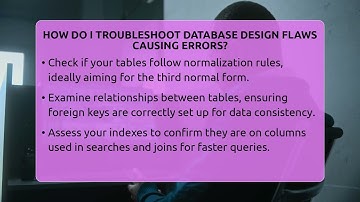 How Do I Troubleshoot Database Design Flaws Causing Errors? - Next LVL Programming