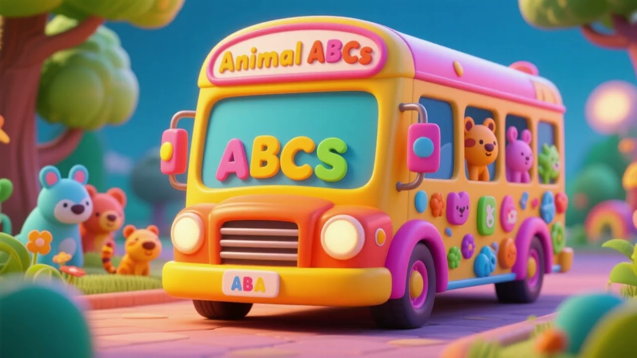 🚌🐶 Bright Bus of Animal ABCs | Fun Kids Songs & Nursery Rhymes 🔤🎶