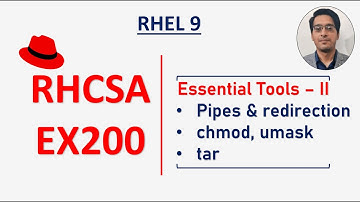 RHCSA Exam Questions on pipes and redirection, chmod and umask || tar || RHEL 9