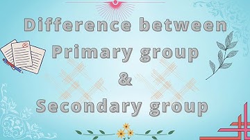 What are the difference between primary and secondary groups?? primary groups vs Secondary groups