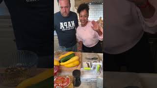 Adam Housley makes grilled chicken and Tamera makes steaks for the kids/11Jul2023