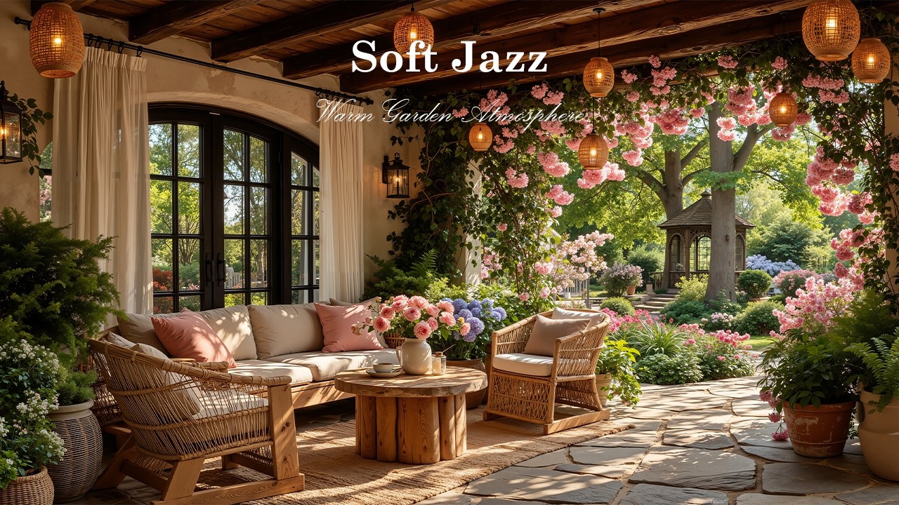 Нежный Джаз В Уютном Саду | Терапия Цветущей Природой Для Глубокого Расслабления На Свежем Воздух...