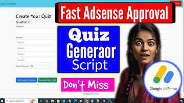 Fast AdSense Approval Script | PHP MCQ Quiz Generator Script for Your Website